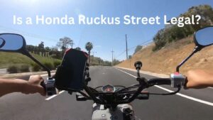 riding a honda ruckus on a highway