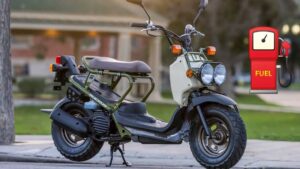 Honda Ruckus scooter parked on a city street